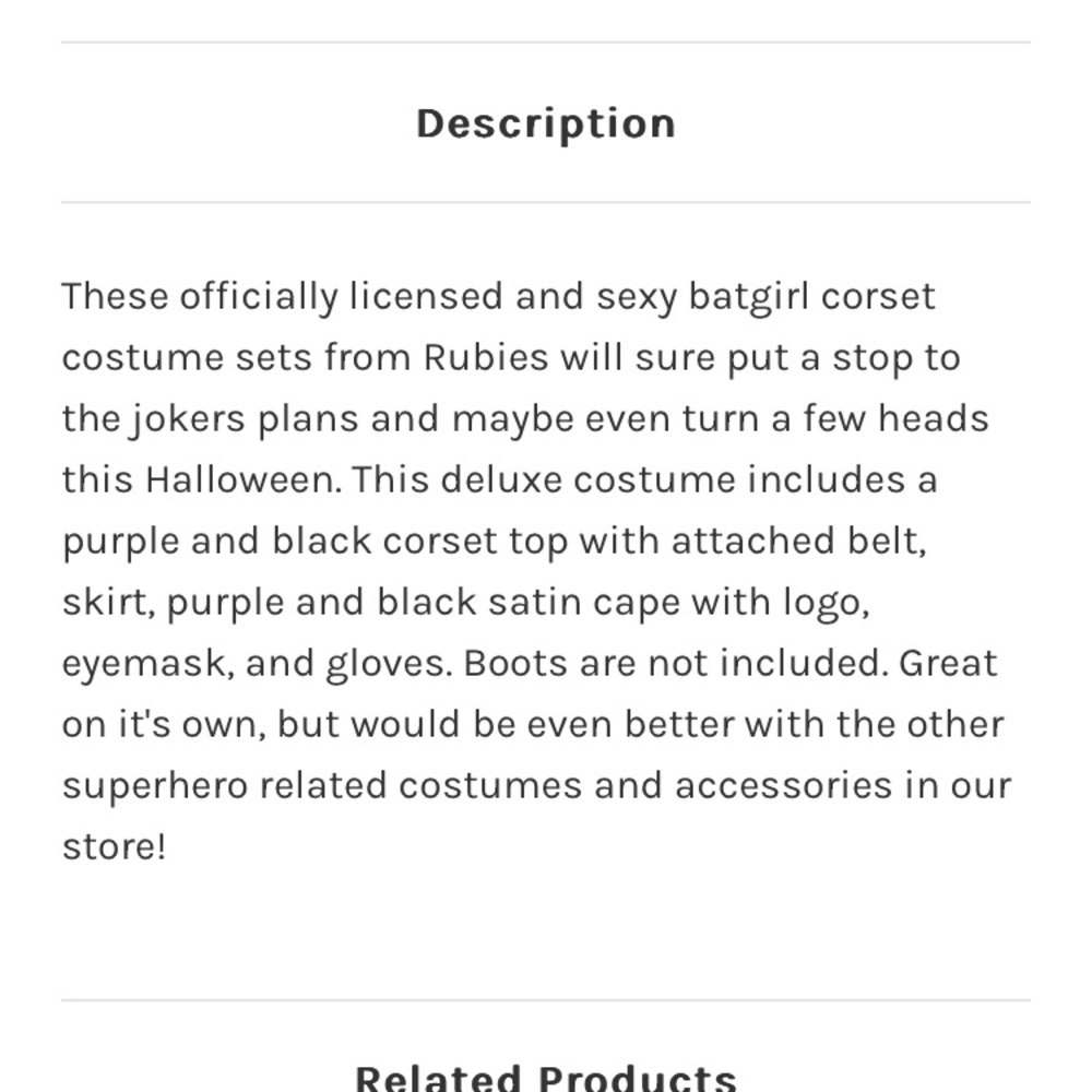 Rubie's Women's Deluxe Batgirl Corset Costume Set - Picture 2 of 9